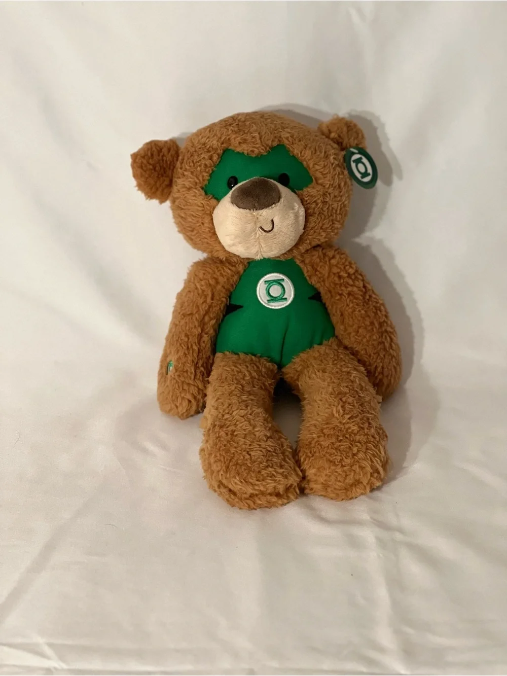 GUND DC Comics Green Lantern Fuzzy Teddy Bear Stuffed Animal Plush, Brown, 14